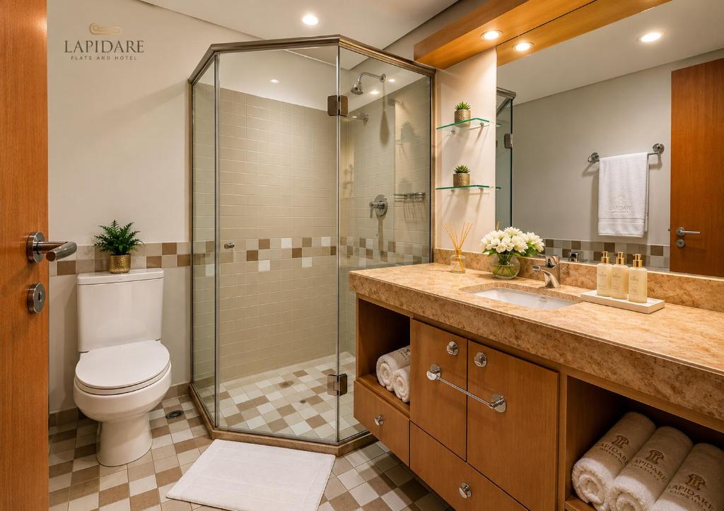 Banheiro — Lapidare Flat Hotel Comfort